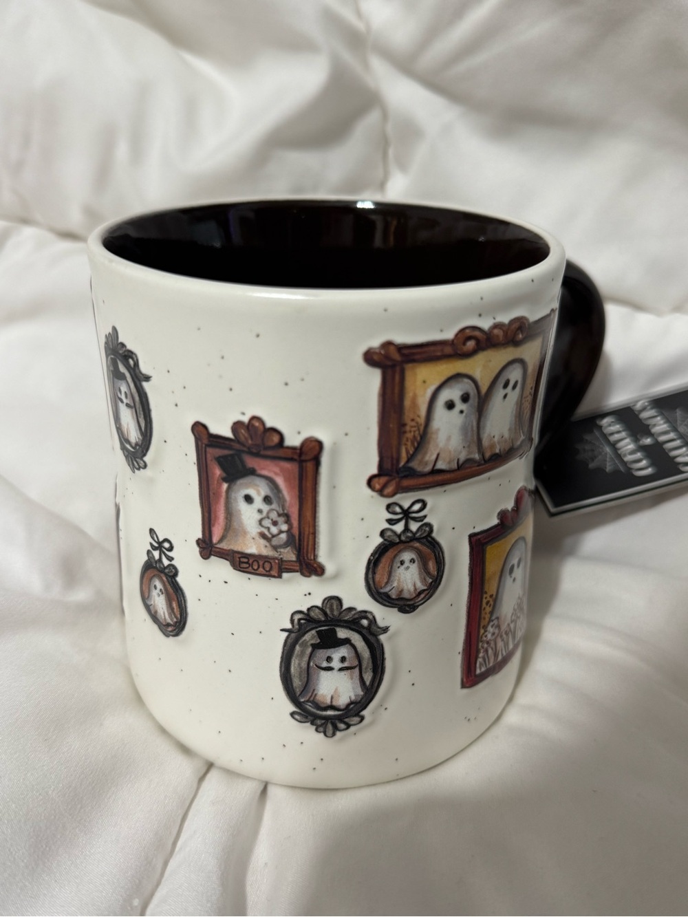 Halloween Ghost Frame Ceramic Mug - Cobwebs & Cauldrons